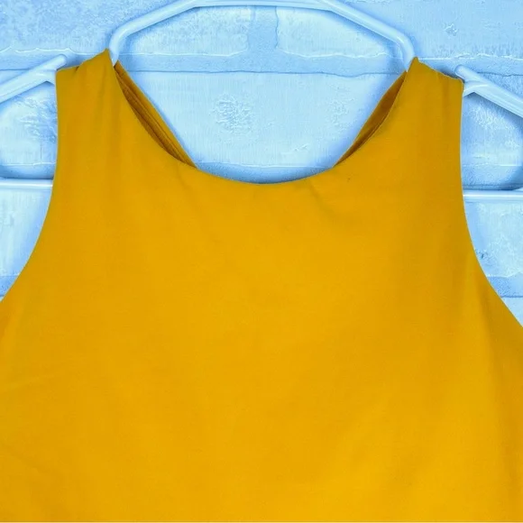 ATHLETA Conscious Crop Bra in Abyssinian Yellow Women's M Gym Yoga Athleisure - Picture 5 of 11